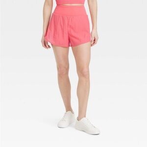 Women's Woven High-Rise 2-in-1 Run Shorts 3" - All In Motion™ Coral Pink new
